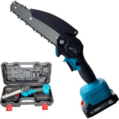 TrAdE Shop Traesio - Mini Elettrosega A Doppia Batteria 24v Motosega Elettrica Tagliarami 6'' Pin -