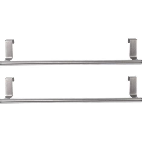2 Pièces Porte-Serviettes Acier Inoxydable sans Percage Barre Simple Rangement Polyvalent pour Salle de Bain et Cuisine Résistant Corrosion et Facile à Installer (1/5)