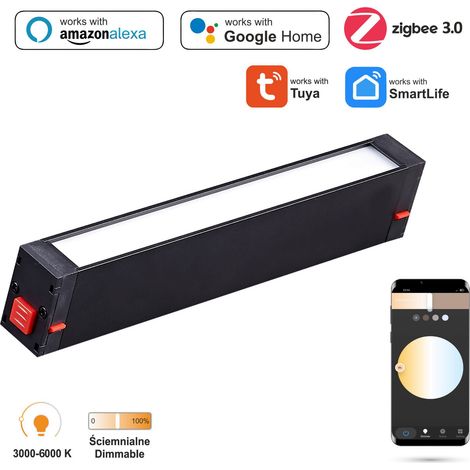 Faretto lineare a LED WiFi Zigbee Flood da 9W per binari magnetici SMART TRACK 230VAC 3000-6000K dimmerabile (1/5)