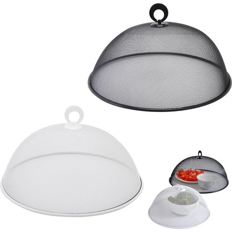 Couverture Pour Nourriture, 2 Pièces Cloche Alimentaire Metal, Couverture Alimentaire En Maille, Couvercle De Dôme Alimentaire, Pour Les Fêtes Fruits Repas Bbq Pique-Nique (2 Couleurs, 30cm) (1/5)