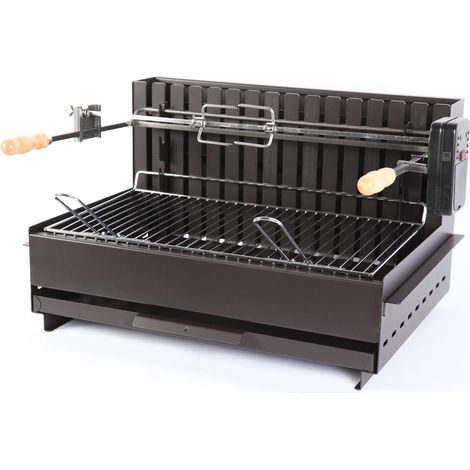 Barbecue Charbon LE MARQUIER Vulcain Tournebroche 61cm x 33cm (1/3)
