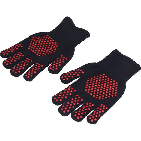 Gants haute température en coton-polyester et Kevlar, anti-feu, décoloration résistante, mitaines BBQ isolantes (modèle 25 cm) (1/5)