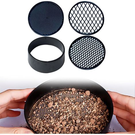 Tamis de jardin réglable 4-en-1 – Filtre sable, compost, terre – Maille réglable 11 cm – Plastique durable, ergonomique