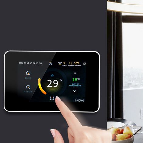 ME80 WLAN-Smart-Thermostat mit Farb-LCD-Display und Graffiti-Design, kompatibel mit Wasser- und elektrischer Fußbodenheizung, 85–275 V Wechselstrom, 16 A (1/5)