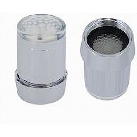 Trade Shop - LED Wasserhahn-Luftsprudler Filter M24 Wassertemperatur-Regler Strahlbrecher 79908 -