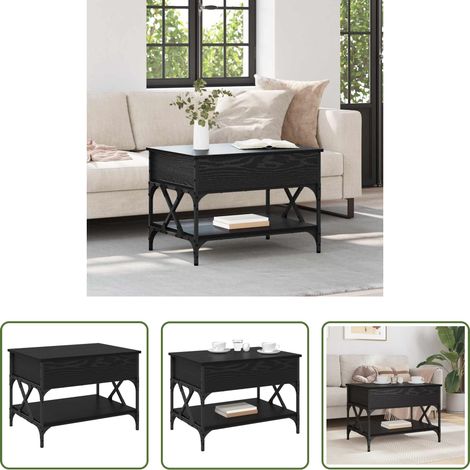 Table basse convertible - Table basse Chêne noir 70x50x50cm Bois d'ingénierie (1/5)