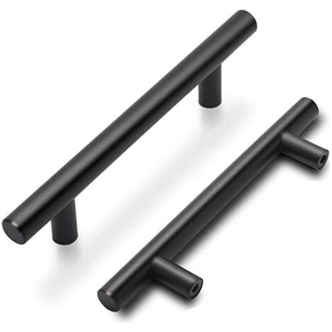 Lot de 15 Poignées de Meuble Cuisine Noires Poignées de Porte Cuisine Noires -LS201BK96 Poignées Placard Noires Solide avec Finition Mate en Acier Inoxydable Entraxe 96mm (1/4)