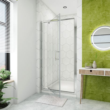ELEGANT Modern Shower Enclosure 700mm Pivot Shower Door Single Door with 1200 x 700mm Tray (1/5)