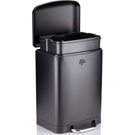 Pattumiera a Pedale 6L Nero Chiusura Morbida Cestino Spazzatura per Bagno Cucina (1/5)