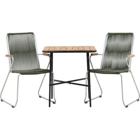 Holmbeck set de jardin table, 2 chaises naturel,vert.