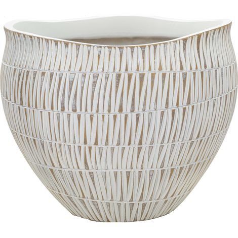 Vase, Couleur Structure Beige Diamètre 26,5 cm, Blanc - Celso (1/5)
