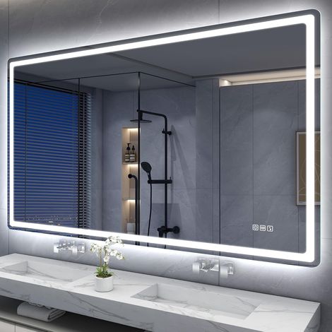 140x80cm Bluetooth-Miroir-Salle-de-Bain-avec-Eclairage,Anti-buée (1/5)