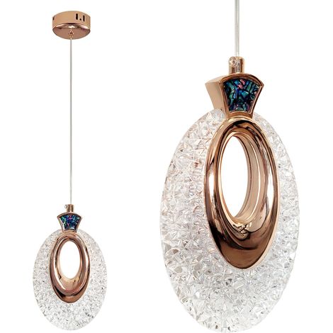 LAMPADA A SOSPENSIONE A LED IN CRISTALLO TOOLIGHT LHJ109-1CP 18 GOLD, ROSE GOLD (1/5)
