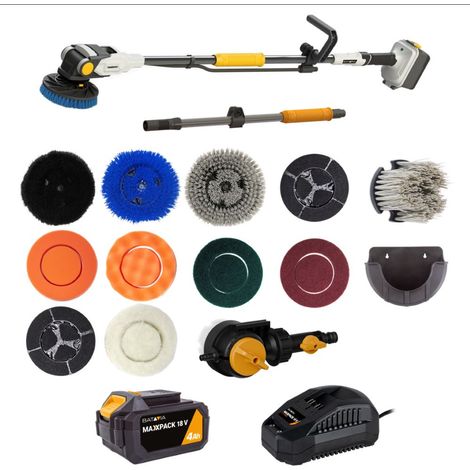 18V Twin Brush - Brushless Akku-Reinigungsbürste - Inkl. Alle Zubehörteile