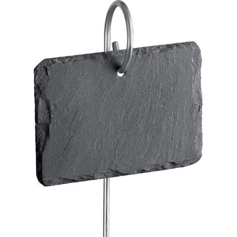 10 Étiquettes en Ardoise pour Plantes avec Tige Inox 55 cm - 10x7 cm (1/5)