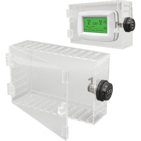 Abschließbarer Kasten für Thermostat, große transparente Schutzabdeckung für Thermostat mit Zahlenschloss. (1/5)