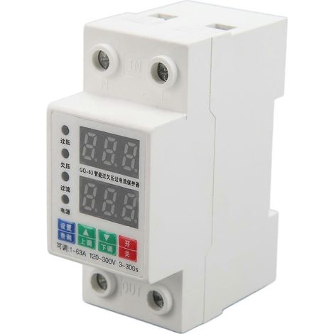 2-Phasen-DIN-Schienen-Voltmeter, automatisch einstellbarer Überspannungs- und Überstromschutzschalter, Leitungsschutzschalter 12