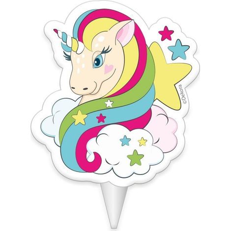 Bougie anniversaire Licorne (1/2)