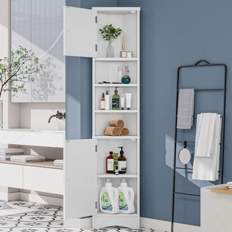mobile contenitore angolare 170 cm bagno bianco MDF OKMYHOME (1/5)