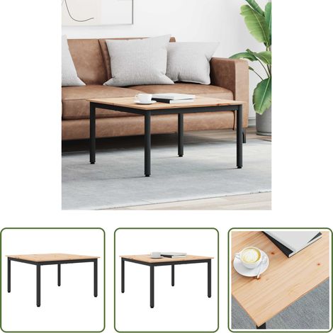 Massives Kiefernholz -  Couchtisch Natur 80 x 80 x 45 cm Massives Kiefernholz (1/5)