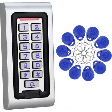 1 Clavier de contrôle d'accès autonome, Métal IP68 étanche, 2000 utilisateurs RFID 125 kHz pour Villa