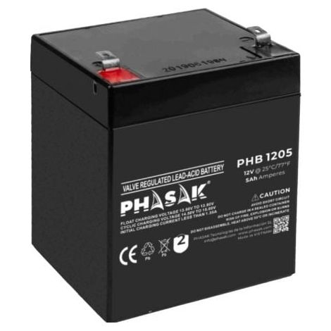 Batería Phasak PHB 1205 compatible con SAI/UPS PHASAK según especificaciones