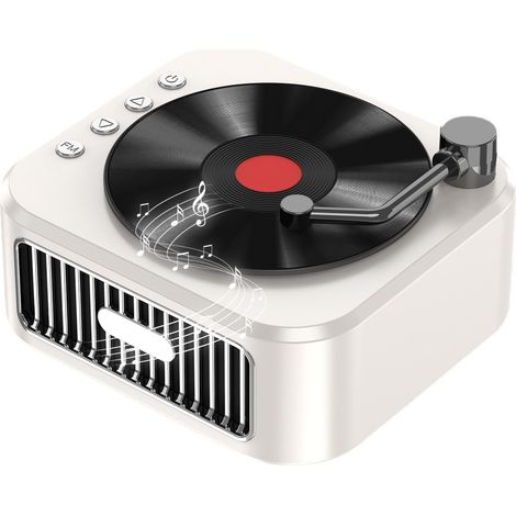 Haut-Parleur Platine Vinyle Rétro avec Son 360° Amélioré, Puce Bluetooth 5.3, Autonomie 10h+, 3 Modes de Lecture & Micro Unique Inclus, pour Maison & Bureau (1/5)