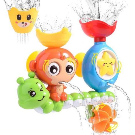 Station D Eau De Bain - Centre D Activites Aquatiques Pour Bebe - Fixation Sur Baignoire - Jaune (1/4)