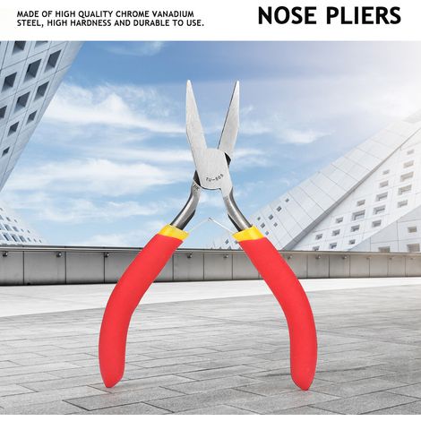 Pince à bec fine sans dents 5" en acier chrome vanadium TU-505 avec poignée en plastique (1/5)