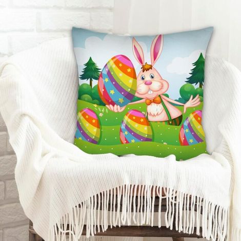 Housse de coussin carréefermeture à glissière pour canapé fauteuil lit chaise décoratif de ferme (1/5)