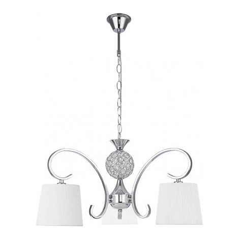 Bogota Lampe 3xe14 Chrom weiß Lampenschirm regx57x57 cm