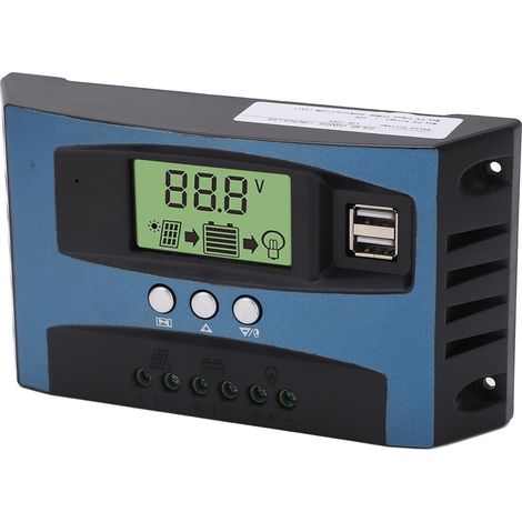 Régulateur de charge solaire MPPT 12V/24V reconnaissance automatique écran LCD 30A (décharge 10A) pour panneau photovoltaïque (1/5)