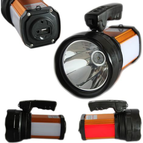 Trade Shop - Linterna De Emergencia Recargable Usb Luz Blanca Roja - (1/5)