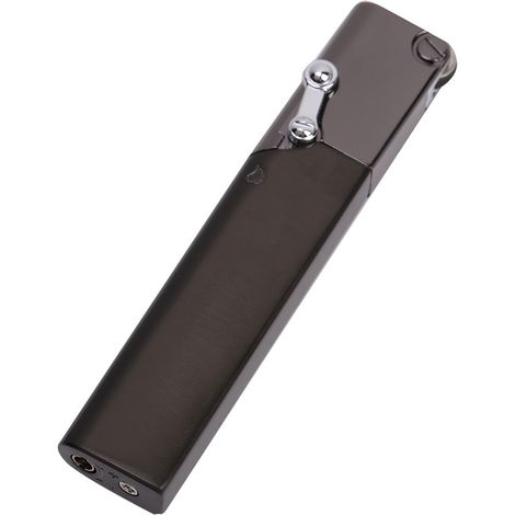 Briquet portable coupe-vent, mince et rechargeable au gaz butane (noir) (1/5)