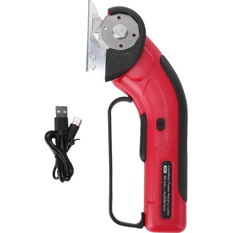 Ciseaux électriques sans fil multifonctionnels, lumière LED, auto-affûtage, coupe-tapis en tissu rotatif, Rechargeable (1/5)