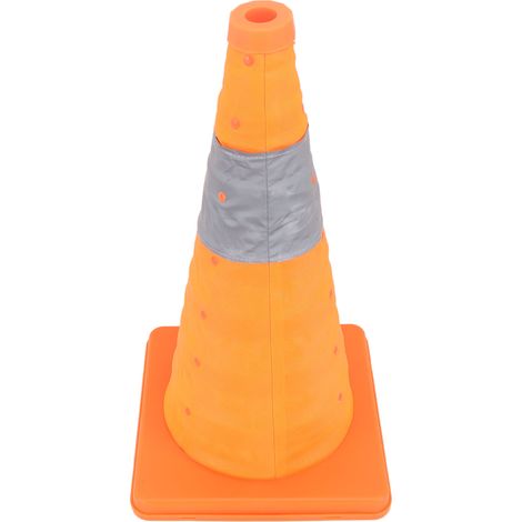 Cône de signalisation réfléchissant 45 x 24,5 x 24,5 cm, pliable, portable, souple, pour le stationnement sur route (1/5)
