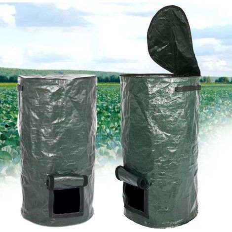 Sacs à compost en pièces - Bacs à compost en PE écologiques pour fermentation organique, sacs à déchets de jardin et de cuisine, (2 pièces, 45x80cm) (1/4)