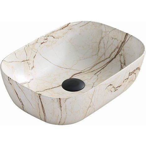 Mexen Rita Aufsatzwaschbecken 45 x 32 cm, Beige Stein - 21084592 (1/2)