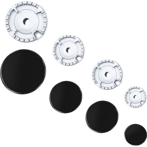 Lot de 8 capuchons de brûleur à gaz pour cuisinière à gaz à 4 brûleurs, couvercles de plaque de cuisson pour cuisinière à gaz, capuchon de flamme pour la plupart des brûleurs à gaz, 55 mm, 75 mm, 100 (1/5)