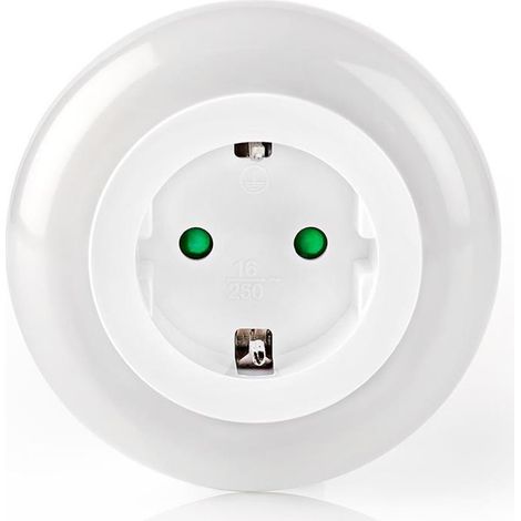 Nedis LNLGSOCK01 Lámpara de noche LED Blanca Táctil con sensor crepuscular