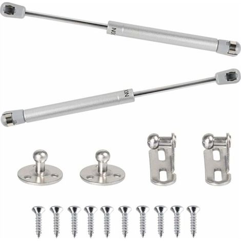 2 Stück 100 N hydraulische Gasdruckfedern, pneumatische Armlift-Gasdruckdämpfer, 90-Grad-Schranktürscharniere mit Schrauben zum einfachen Öffnen von Küchenmöbelschränken – 265 mm