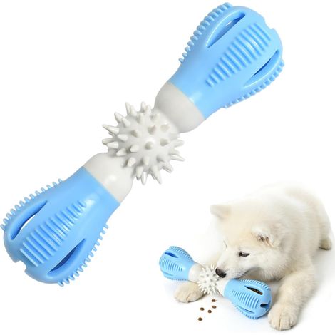 Jouet dentaire interactif pour chien, distributeur de croquettes, jeu d'intelligence, stimulation mentale, anti-ennui, bleu. (1/5)