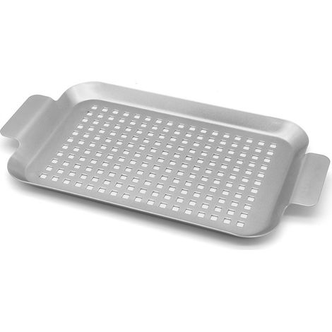 Plateau de barbecue en acier inoxydable, universel pour barbecue à gaz, charbon et électrique – 42,825,32,5cm (1/4)