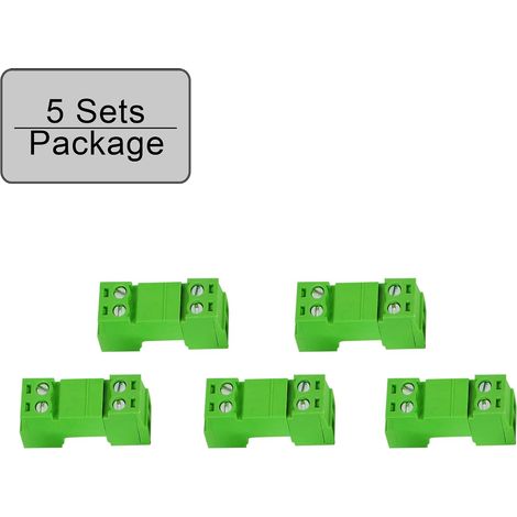 5 ensembles 3.81mm Phoenix connecteur 2 broches, 300V 15edgrk 2 pôles 3.81mm bloc de jonction de circuit de mise à la terre, 3.81mm pas 2p PCB termina (1/5)