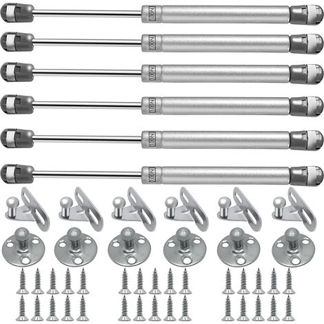Vérin hydraulique à ressort à gaz 6 pièces 100 N/10 kg amortisseur tige hydraulique adapté aux portes de casiers d'armoires