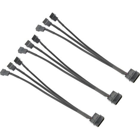3-teiliges 4-Pin-Lüfter-Splitterkabel, PC-Kühlnetzteil, 3-Port-Kabel