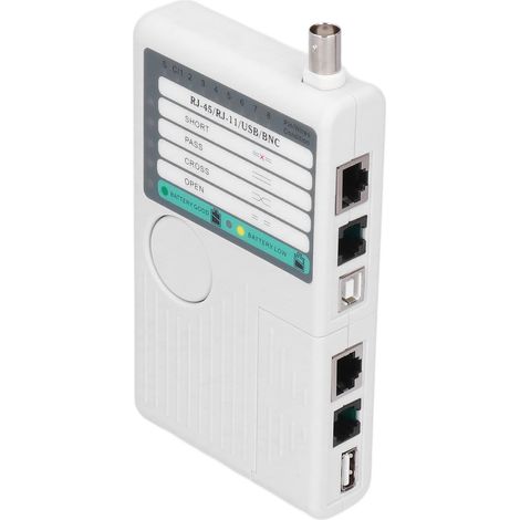 Testeur de câbles réseau 4 en 1 NF-3468 : test de continuité de câbles pour RJ11, RJ45, USB et BNC. (1/5)