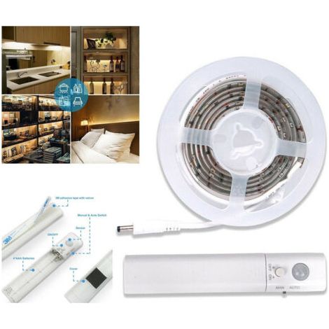 Bande Led Avec Détecteur De Mouvement Lumière Blanche 6000k 1mt Lit Armoires (1/5)