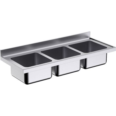 Plonge Inox Simple avec trois Bacs Gamme 700 - Distform (1/2)