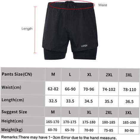 Short de course 2 en 1 pour hommes, séchage rapide, respirant, entraînement actif, exercice, cycle de jogging avec doublure plus longue (1/5)